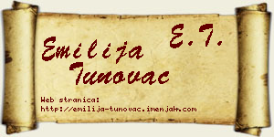 Emilija Tunovac vizit kartica